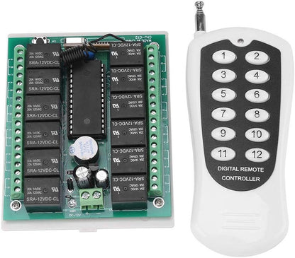 12V Relay 12 Channel RF Remote Control Switch Transmitter & Receiver Control for Home Automation