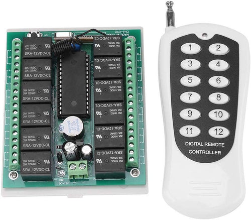 12V Relay 12 Channel RF Remote Control Switch Transmitter & Receiver Control for Home Automation