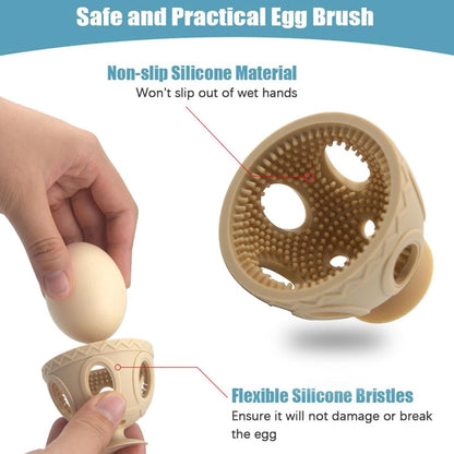 Silicone Egg Scrubber, Chicken Egg Cleaner, Reusable Brush, Soft Bristles for Gentle Scrubbing, Easy to Clean, Sturdy, Multi-Purpose for Eggs, Tomatoes, Potatoes, Kitchen Essential