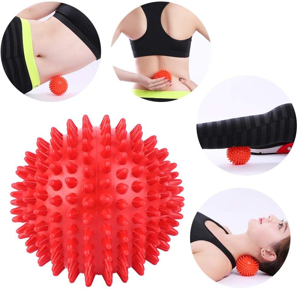 Finger Relax Massage Balls, Durable Plastic Trigger Point Massager, Roller Spiky Balls Fitness Tool 7.5cm/9cm(Red 7.5cm)