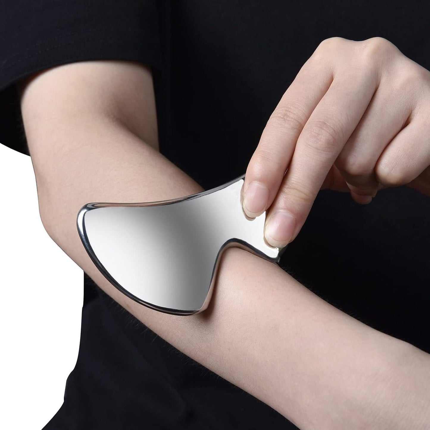 GYX COELE 5 in 1 Stainless Steel Gua Sha set Scraping Massage Tool,IASTM Tools, Great Soft Tissue Physical Therapy Used for Arms, Back, Legs, Neck reduce soreness(GYX COELE set2)