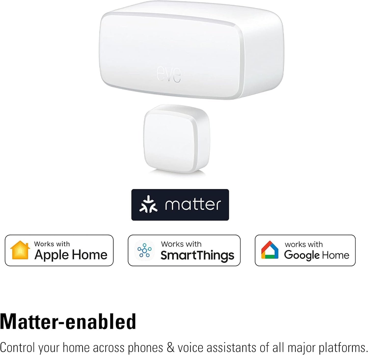 Eve Door & Window (Matter) â€“ Smart Contact Sensor for Doors & Windows, Automatic Control of Accessories, Matter & Thread, Apple Home, Alexa, Google Home, SmartThings, Requires Thread Border Router