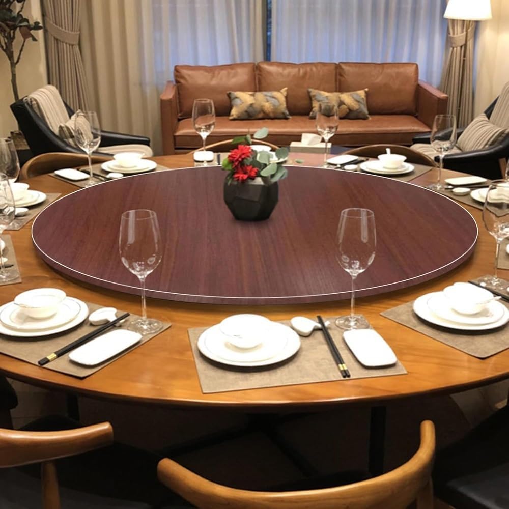 50/60/80cm Lazy Susan Turntable for Dining Table Large Tabletop Serving Plate Heavy Duty Rotating Tray with Silent Bearing(White,90cm/36)