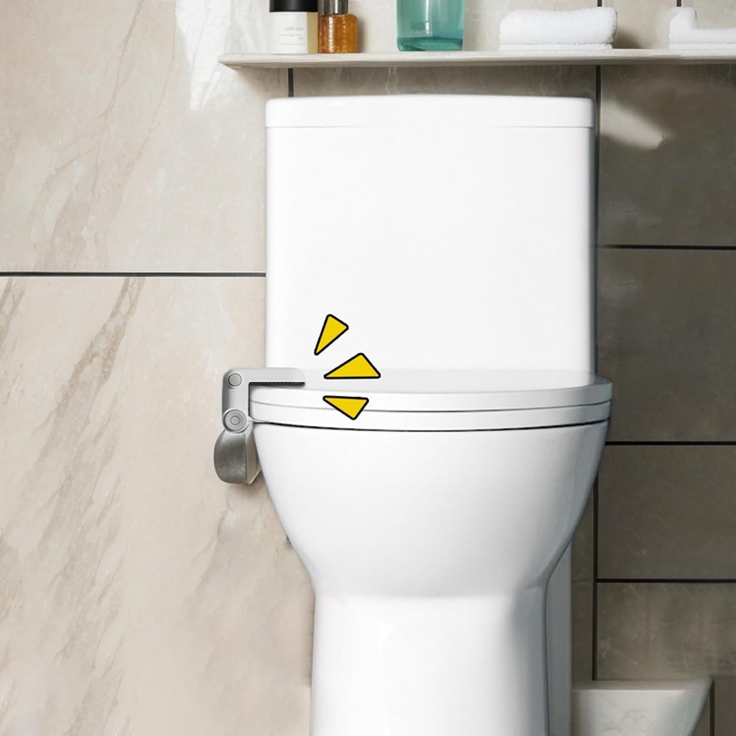 Baby Proof Toilet Seat Lock, Child Safety Toilet Lid Lock with Strong Latch, Universals Fit Toilets Locks, Perfect for Toddler, Kids, Infanted, Easy Adult Access, No Tools Required, 8.4x6.7x8.7cm Abs