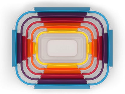 Food Storage Container Set with Lockable Airtight Leakproof Lids, 10-Piece, Multi-Color, Plastic BPA Free