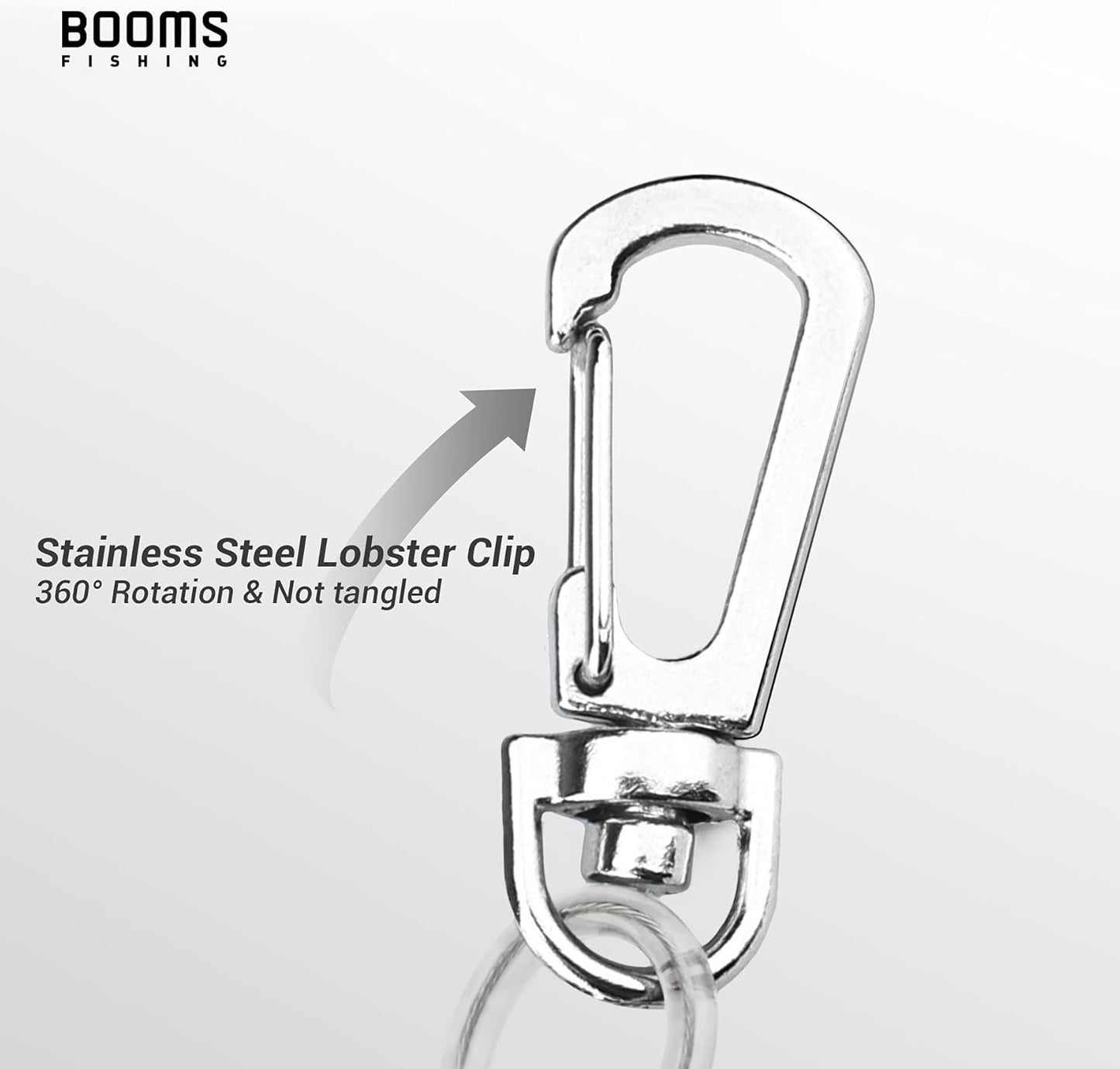 Booms Fishing T04 Fishing Lanyards Fishing Tool/Pole Safety Coil Lanyard Retractable Wire Inside Tup Cover