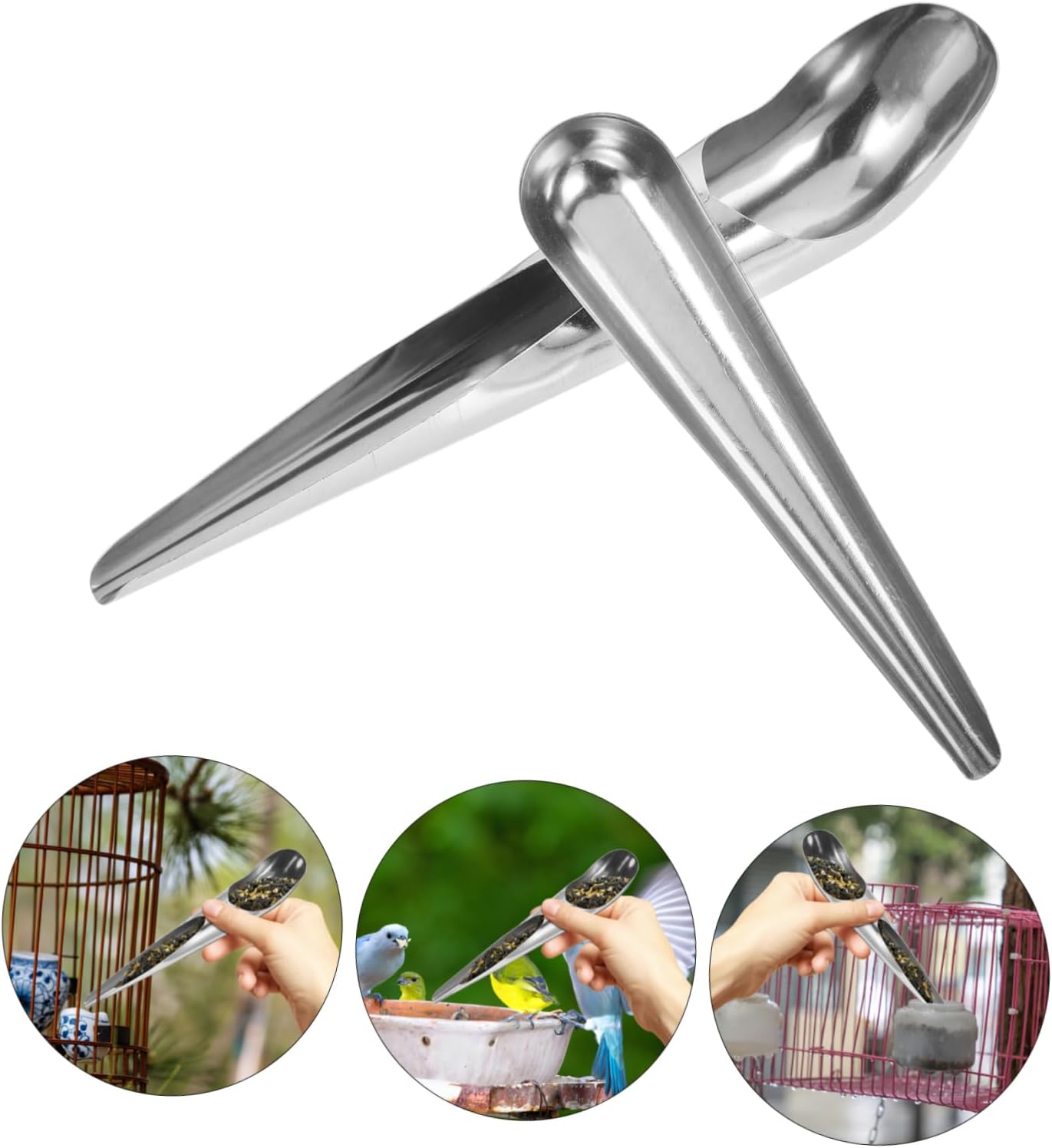 WOONEKY 2pcs Bird Food Spoon Food Shovel Bird Feeding Tools Pet Food Spoon Parrot Feeding Accessory Bird Feeding Watering Supplies Bird Food Scoops Bird Feeding and Watering Utensils