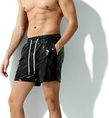 Fuzzy House Uomo Estate Fitness Sport Tempo Libero Tinta Unita Nero Singolo Strato Pantaloncini per Uomo Tech Mens Pantaloni, Nero , XL