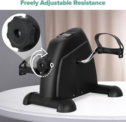 Ouroad Mini Exercise Bike,Portable Pedal Exerciser,Upgraded Exercise Pedal,Arm & Leg Pedal Machine with LED Display Resistance Adjustable
