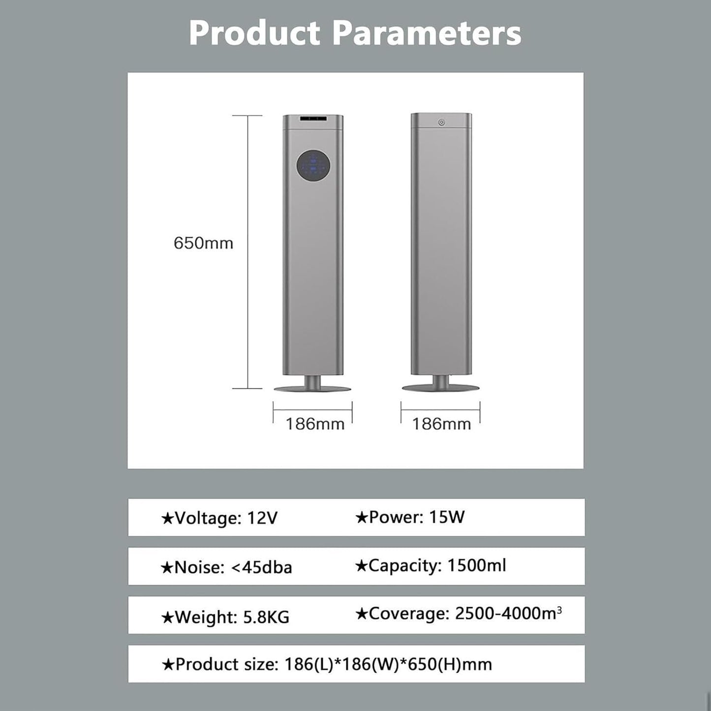 Scent Air Machine, 1500ml Floorstanding Essential Oil Diffuser, Waterless Fragrance Diffuser with Smart Control, Covering 2500-4000m³, 3 Mode to Connect, for Home, Hotel, Office, Lobby