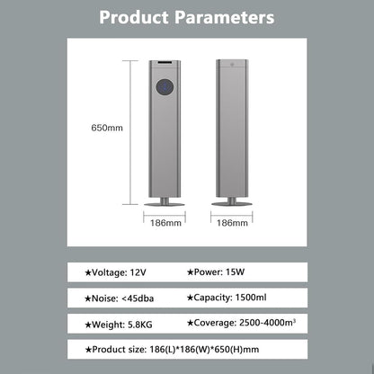 Scent Air Machine, 1500ml Floorstanding Essential Oil Diffuser, Waterless Fragrance Diffuser with Smart Control, Covering 2500-4000m³, 3 Mode to Connect, for Home, Hotel, Office, Lobby