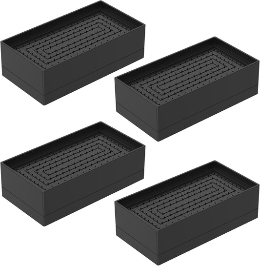 4Pcs Bed Risers Oversized Furniture Risers Heavy Duty Support 500kg Non Slip Bed Support Risers Wide Opening Bed Lifts with Non Scratch Base Extra-Tall Bed Lifts for Bed Couches Tables (Full-side)