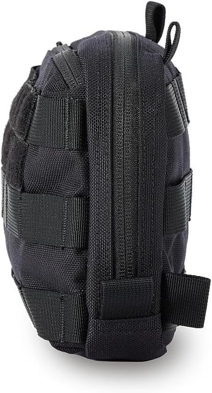 Cargo Works Black Tactical Molle EDC Pouch - Admin Pouch with Molle Attachments for Backpacks