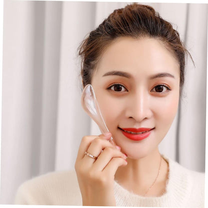 Ipetboom 2Pcs Crystal Scraping Massage Stick for Facial Tension Relief Smooth Fine Lines Reduce Dark Circles Traditional Massaging Board for Healthy Glow Natural Aging