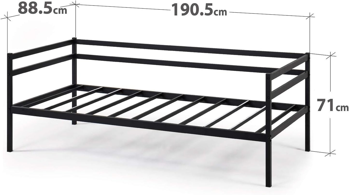 Zinus Marie Metal Single Daybed | Strong Steel Frame Indoor Split-Rail Day time Beds Frame Furniture, Black