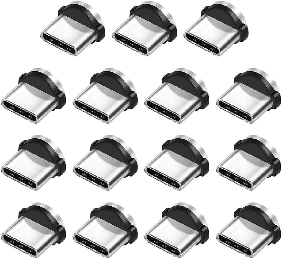 15pcs USB C Magnetic Adapter Type C Connector Tips Head Magnetic Phones Cable Adapter for Type C Devices