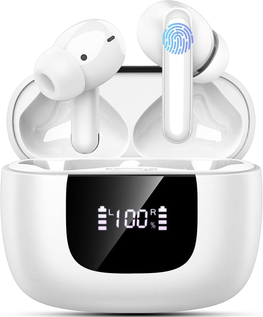 Wireless Earbuds for Samsung S23 S24 S25 Ultra S21 S22 A35 A15 A14 iPhone 16 Pro 15 True Bluetooth 5.4 Headphones Ear Buds Noise Canceling in Ear Earphones,Deep Bass HiFi Stereo,Sweat Resistant,Mic