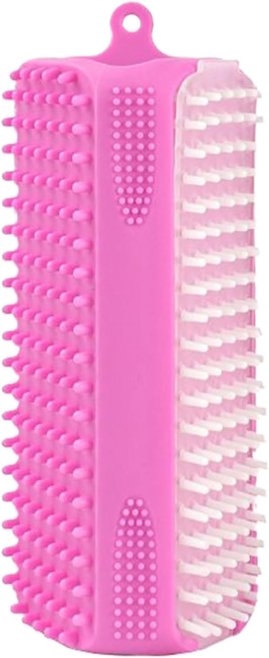 Dog Bath Brush, Silicone Grooming, Deep Cleaning Gentle Soft Tool, Small Medium Breeds Puppy Cat Brush for Indoor Use Home Pet Care Bathing Supplies, 5.12x1.77x1.77 Inches
