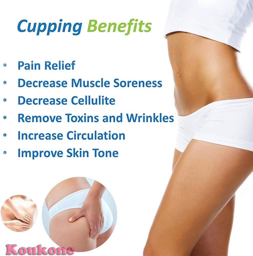 Professional Silicone Cupping Therapy Set 2pcs XL Vacuum Suction Massage Cups for Cellulite Treatment & Muscle Back Pain Relief & Injury Recovery Massager Single Use (Big Large)