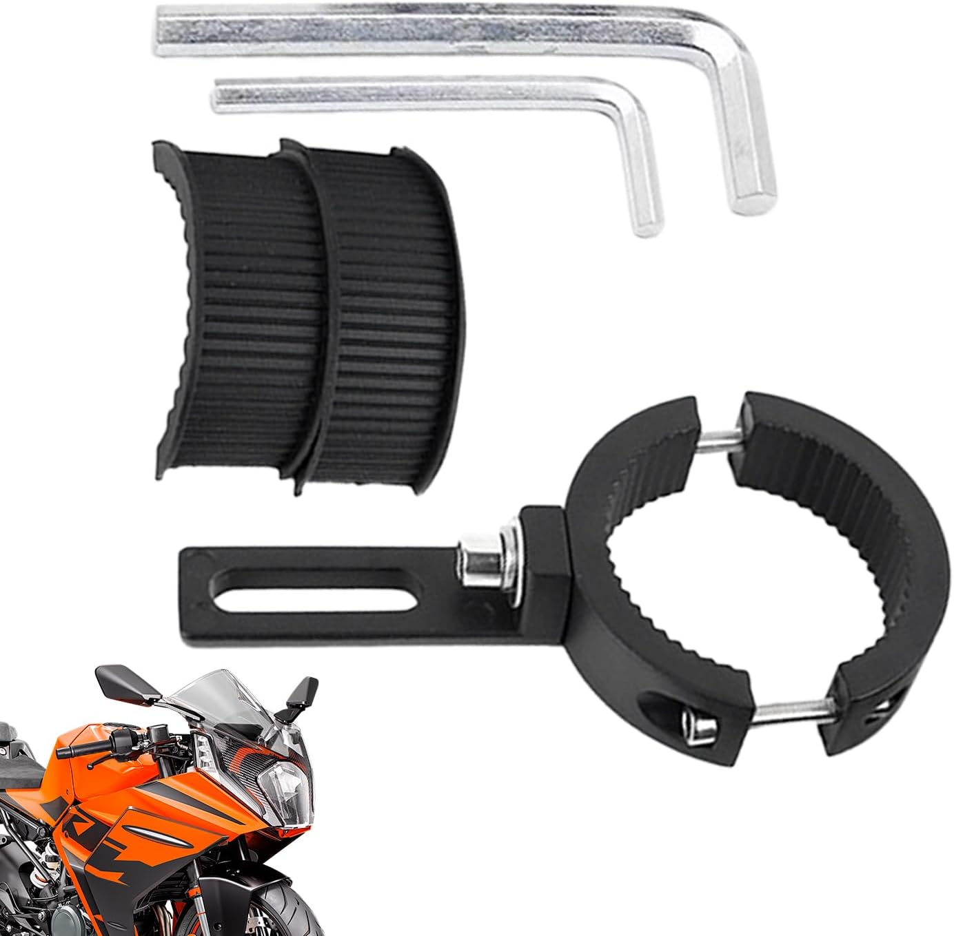 Generico Motorcycle Spotlight Mount, Fog Light Bracket, Versatile Motorcycle Tube Clamp, Adjustable Headlamp Holder, Easy Install for ATV, Bikes, Adventure and Night Riding