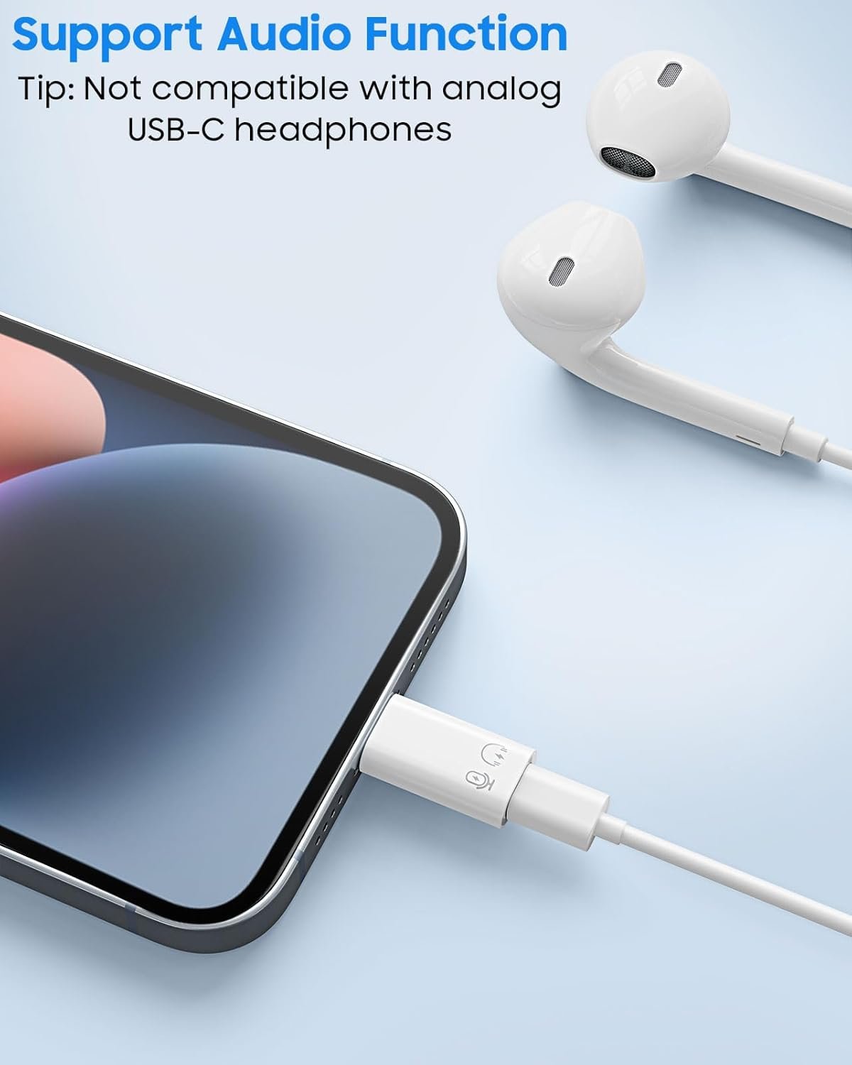 MoKo USB C Female to Lightning Male Adapter, Lightning Male to USB-A Female OTG Adapter Connector for iPhone 14/13/12/11 Pro Max/iPad/iPod/AirPods, Support 10W Fast Charging/Data Transfer/Audio