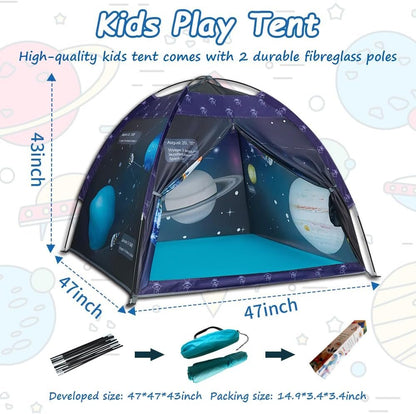 Mnagant Space World Play Tent-Kids Galaxy Dome Tent Playhouse for Boys and Girls Imaginative Play-Astronaut Space for Kids Indoor and Outdoor Fun, Perfect Kid’s Gift- 47" x 47" x 43"