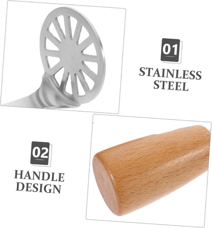 PRETYZOOM 3 Sets Potato Crusher Food Crusher Heavy Starch Hot Pie Mashed Kitchen Gadget Kitchen Gadget Portable Masher Wood Vegetable Masher 2 Pieces * 3