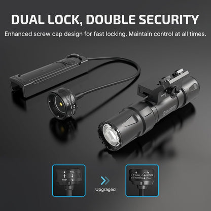 OLIGHT Odin S 1500 Lumens MLOK Mount Compact Flashlight with Double-Locked Remote Switch and Screw-Locked Rail Mount, Rechargeable Tactical Flashlight Powered by Batteries (DT)
