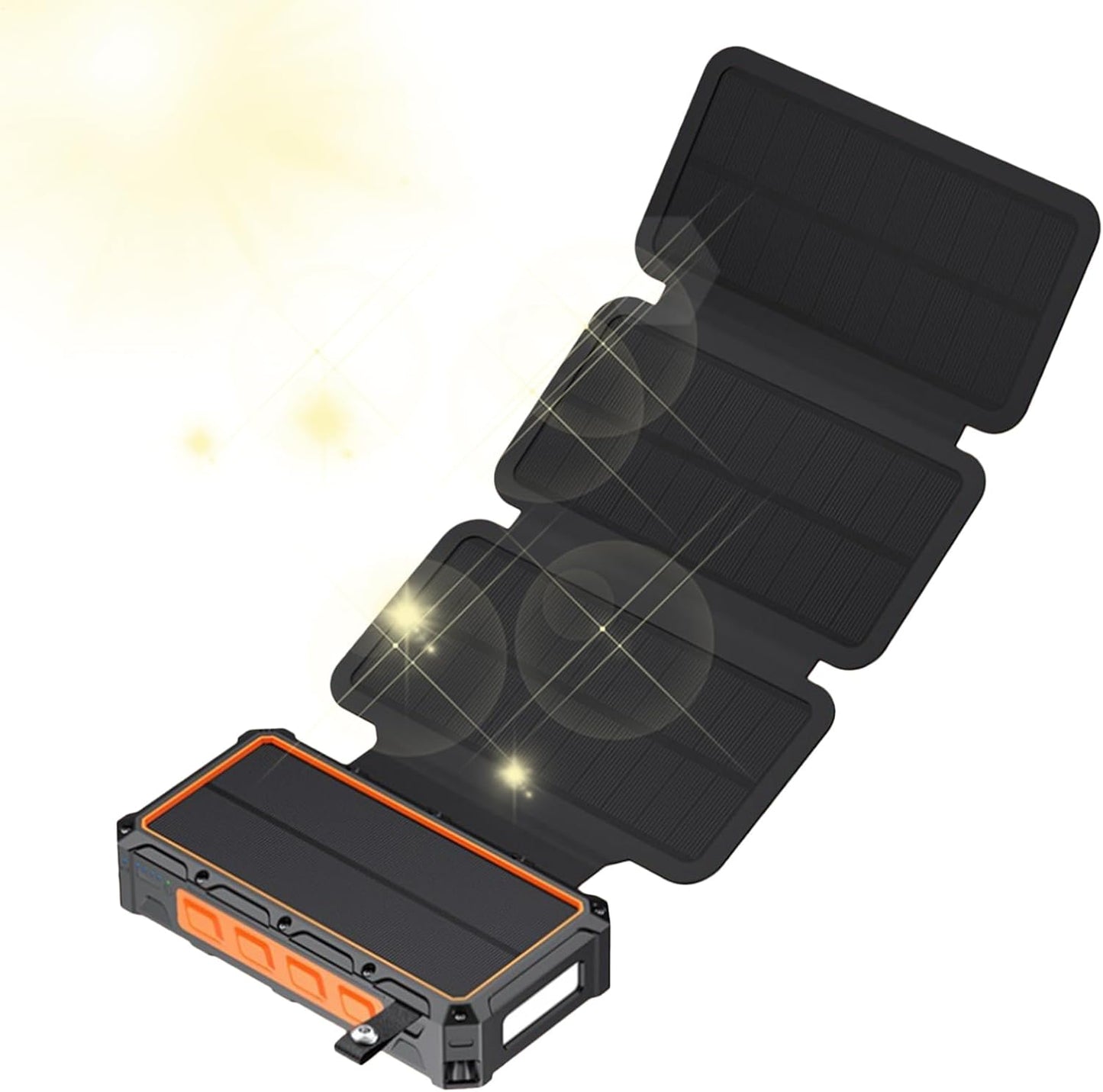 Solar Battery Power Bank– Portable Power Bank Panel, USB Output LED Light | 20000 mAh Waterproof Solar Charging Station, LED Flashlight Power Brick for Camping Hiking Travel Emergenccy Outdoor