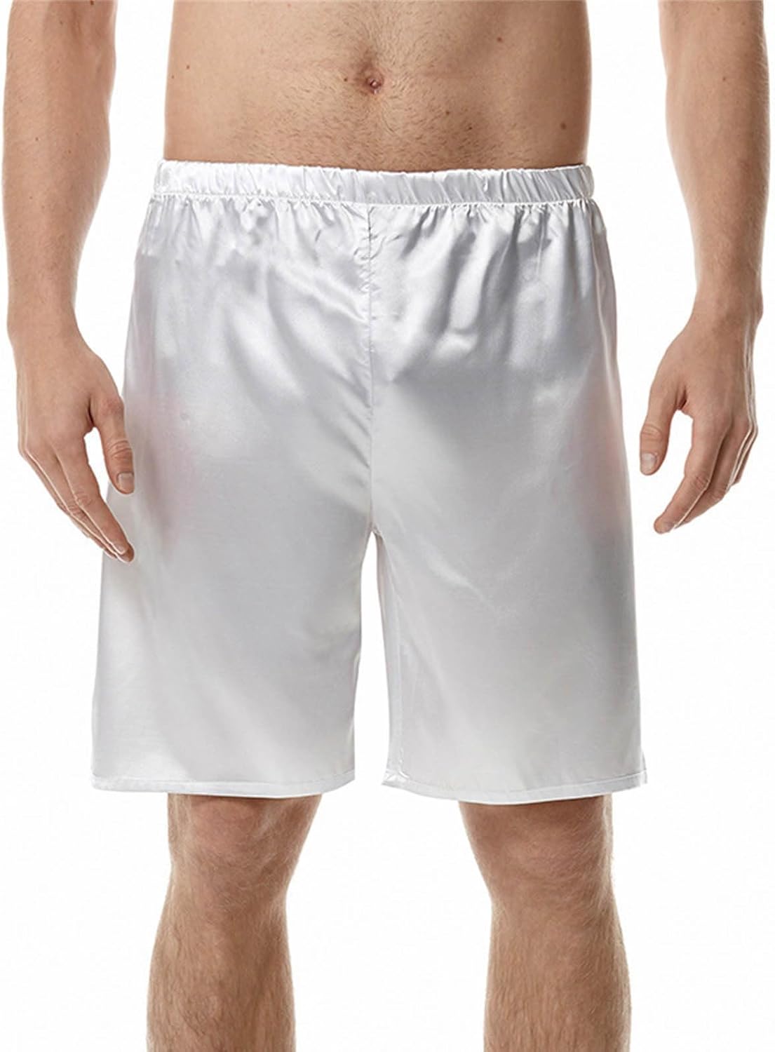 Star Boy Uomo Estate Fitness Sport Tempo Libero Tinta Unita Nero Singolo Strato Pantaloncini per Uomo Tech Mens Pantaloni, bianco, L