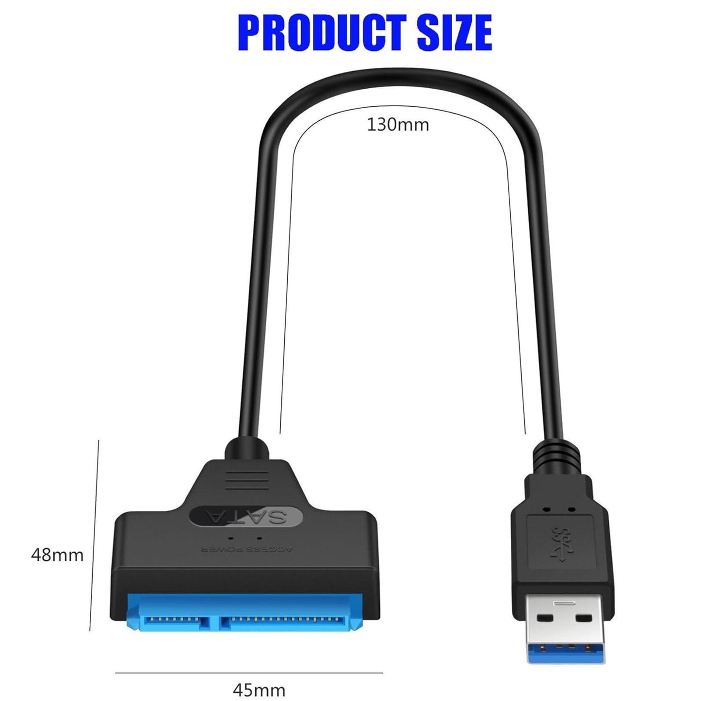 Tunghey SATA to USB 3.0 Adapter Cable for 2.5 inch Hard Drive HDD/SSD Data Transfer, External Hard Drive Converter Support UASP (USB3.0)