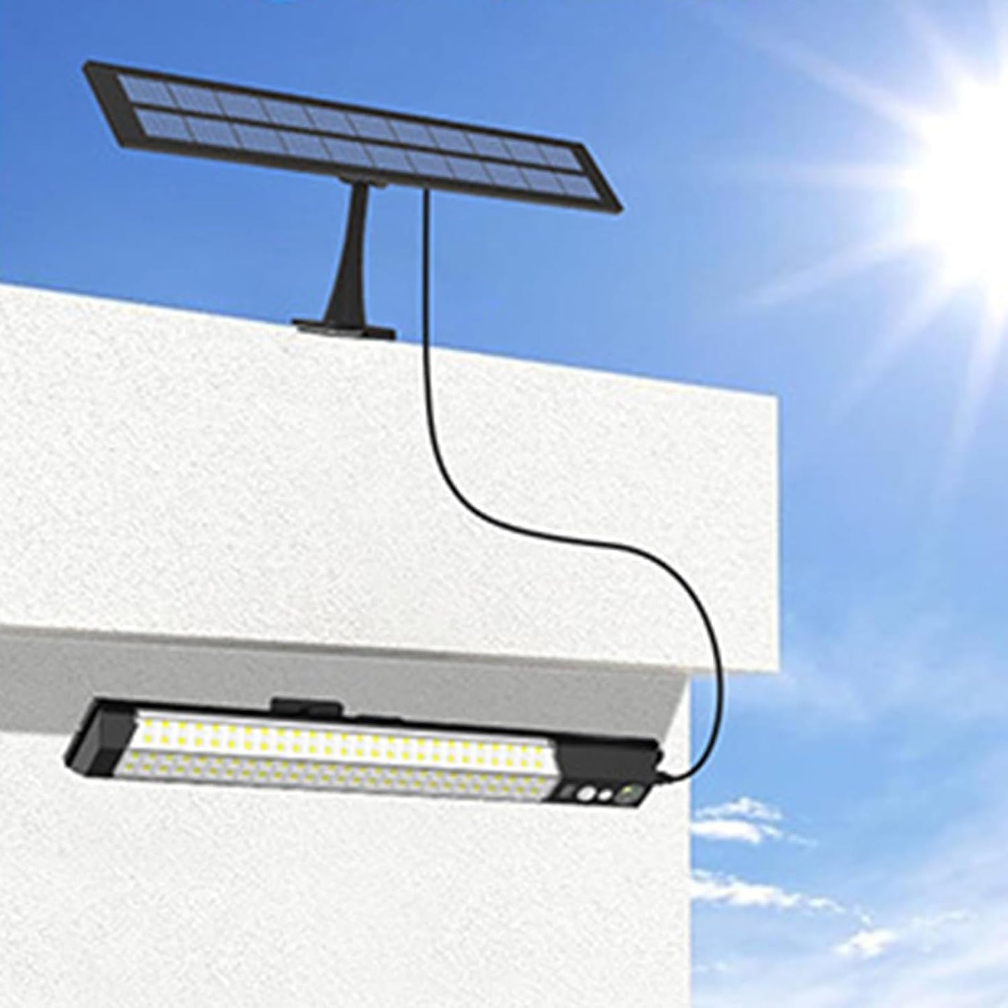 Nuyhgtr Solar Lights Outdoor, Usb Rechargeable Led Light, Smart Porch Lamp with Remote Control, Waterproof Solar Lighting for Barn Garage, Garden Fence, and Yard Use, White