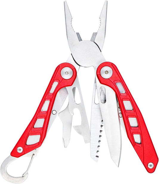 Amazon Basics 8-in-1 Stainless Steel Multitool Safety Lock with Nylon Sheath