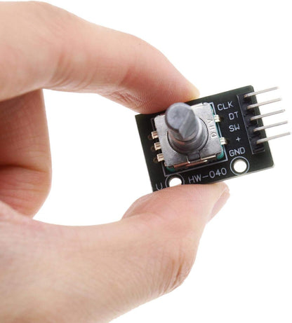 EMSea KY-040 360 Degree Rotary Encoder Module Brick Sensor Development Board with Knob Button Cap 5V 20 Pulse Circle 5 Pack