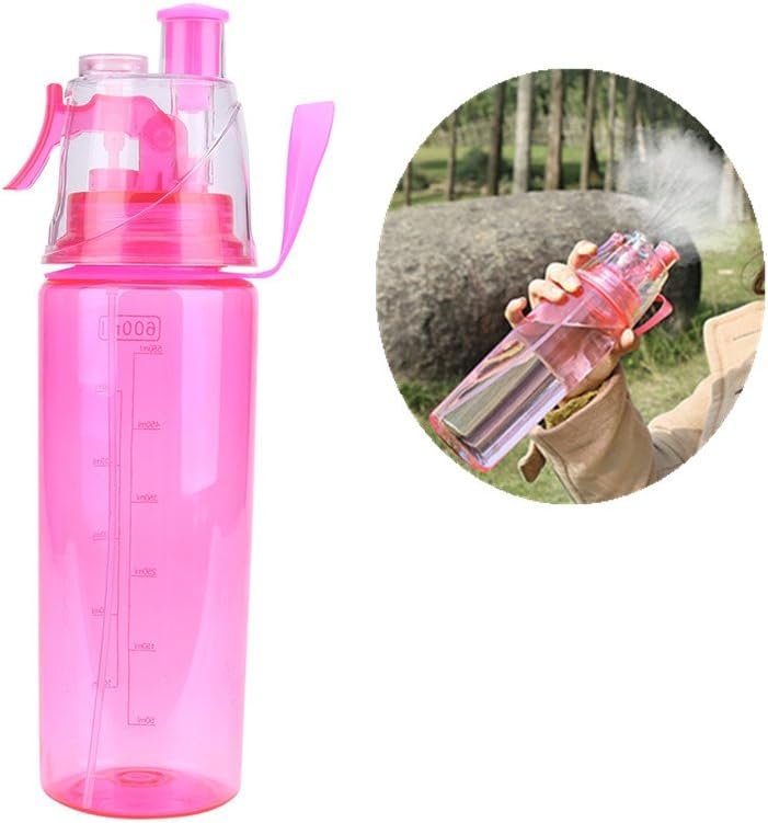 Mist Spray Water Bottle 600ml Portable Sport Water Bottle Anti-Leak Drinking Cup with Mist Hydration