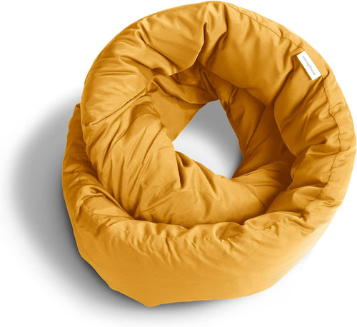 Huzi Infinity Pillow - Home Travel Soft Neck Scarf Support Sleep (Ochre Yellow),12 x 18, (H1267OY)