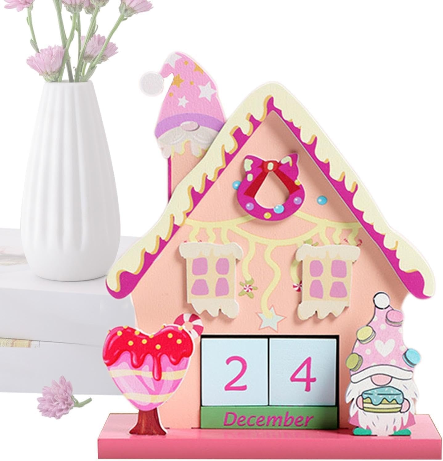 Christmas Calendar Christmas Countdown Blocks Decorative Home Party Decor