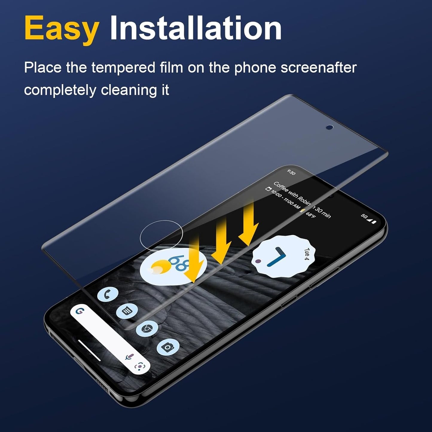 [2 Pack] JEHOO for Google Pixel 7 Pro Screen Protector 6.7-inch, 9H Tempered Glass, Fingerprint Unlock, Easy Installation, Bubble Free, Ultra Clear