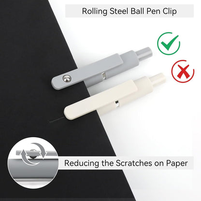 ZCOINS 5 Pcs 0.5mm Retractable Black Ink Gel Pens with Refills, Fine Point, Quick Dry, Smooth Writing, Japanese Rollerball Gel Pens for Journaling Nurse Office School Stationery Supplies Gifts