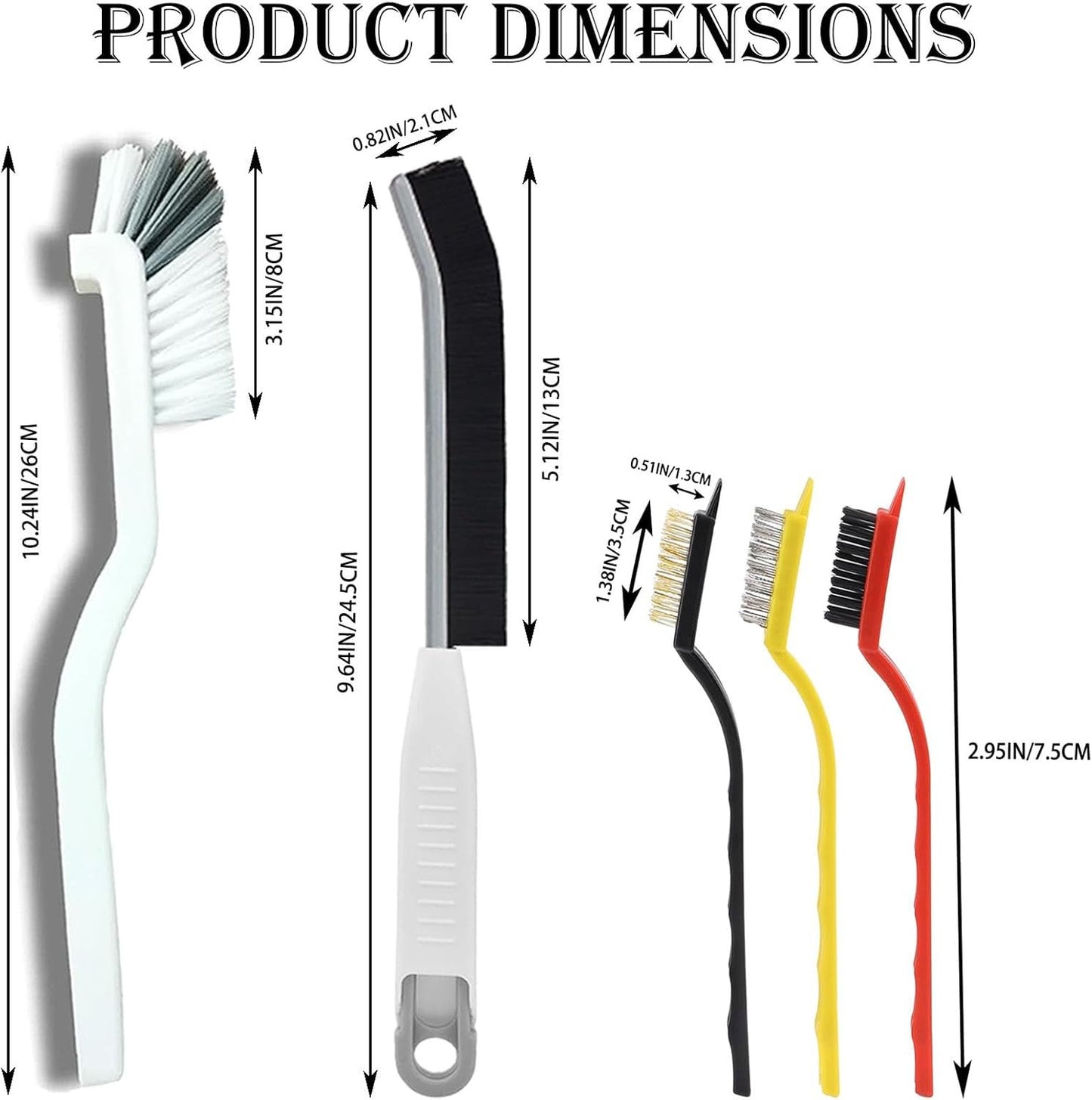 Guimertt Cleaning Brush, 9 Pcs Hard Bristle Crevice Cleaning Brush Set for Kitchen Bathroom Toilet Grout Bottle Gap Window Tracks, Multifunctional Home Essentials Scrub Cleaning Tools