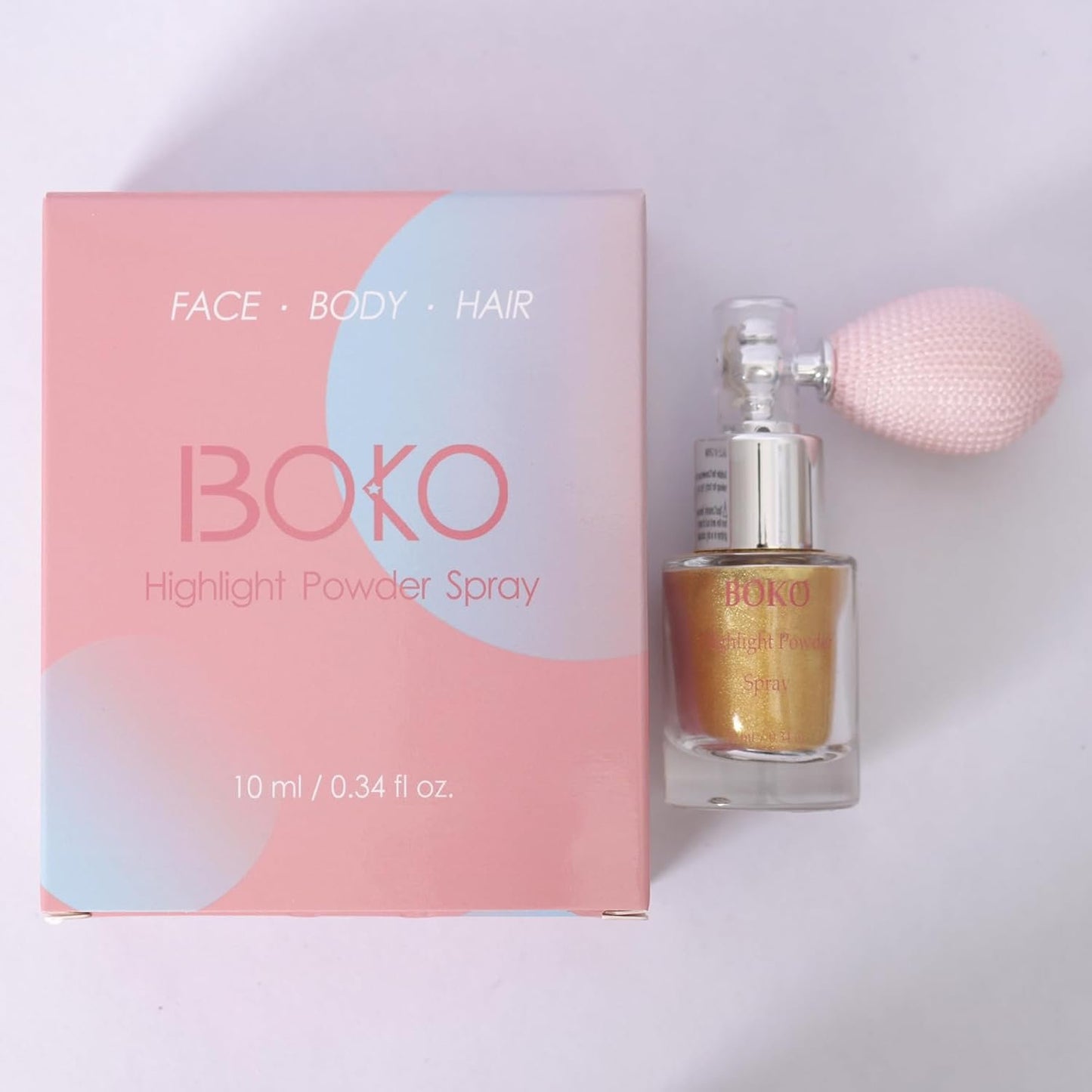Boko Highlighter Powder Spray, Cosmetic Body Shimmer Spray High Gloss Diamond Highlight Glitter Powder Makeup Sparkle Glitter Hairspray Rave Accessories for Women Face Paint Hair Clothes