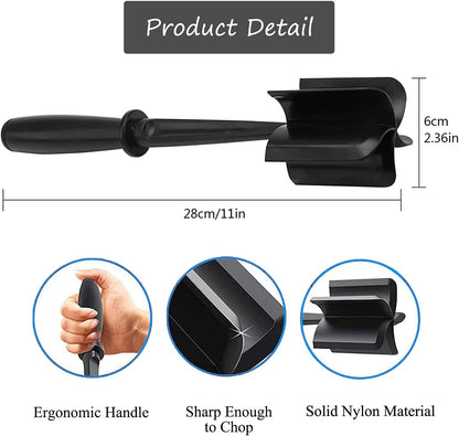 Meat Chopper, Multifunctional Heat Resistant Nylon Meat Chopper Tool with 5 Blades, Turkey, Potato,Hamburger Chopper, Ground Beef, Masher and Smasher for Kitchen (Black)