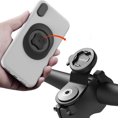 sincetop Bicycle Phone Mount, Mountain Bike Stem Cell Phone Holder, Aluminum Bicycle Handlebar Clamp, Quick Release Attachment 【Seres C-2a Gen】