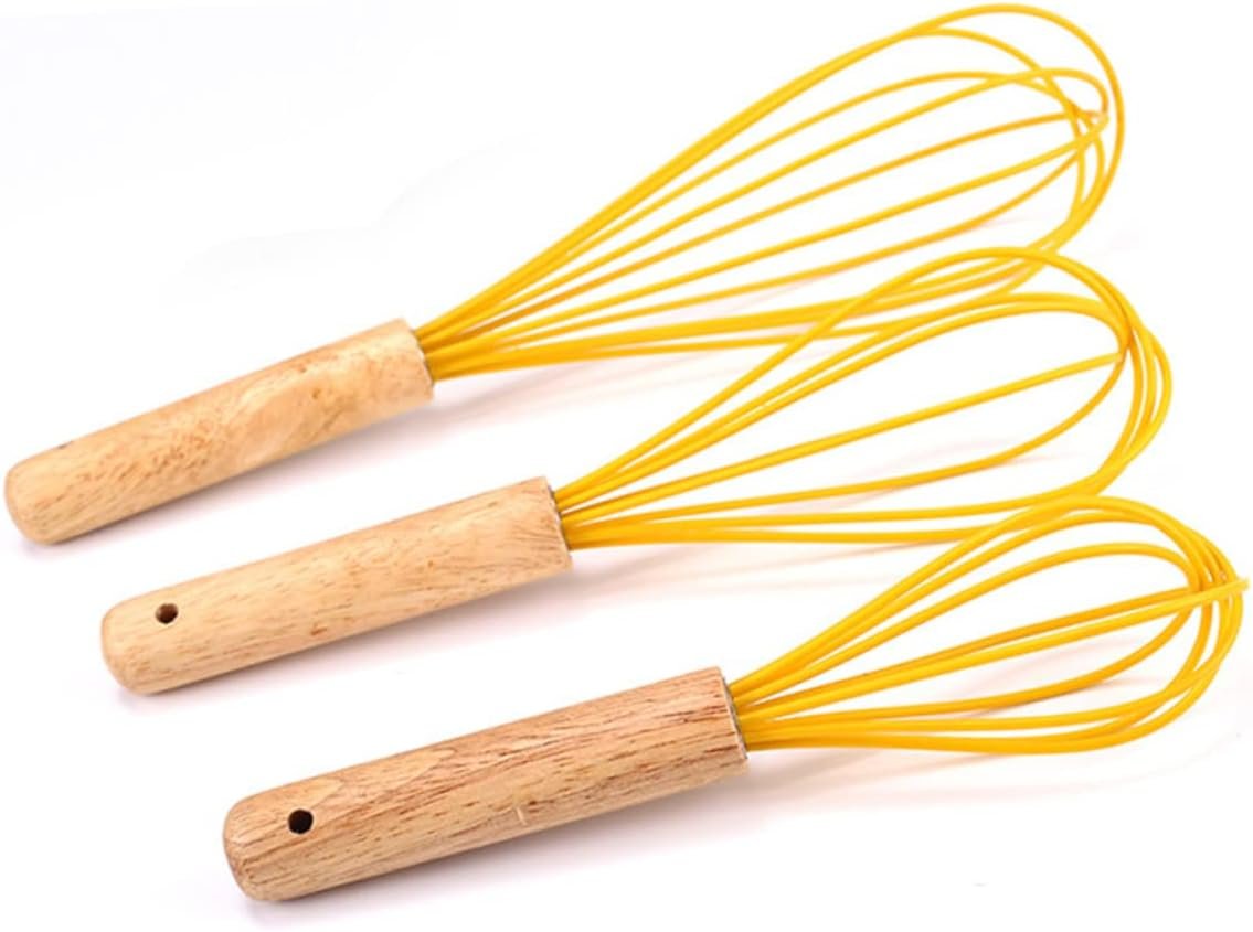 PHENOFICE 2 Pcs Baking Tools Wire Egg Mixer Automatic Wiper Blenders Dash Egg Cooker Whisk Mixer Sieve Yolk Tool for Egg Kneading Bamboo
