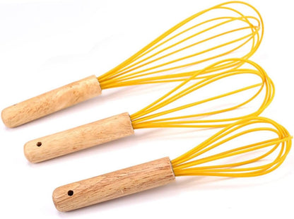 PHENOFICE 2 Pcs Baking Tools Wire Egg Mixer Automatic Wiper Blenders Dash Egg Cooker Whisk Mixer Sieve Yolk Tool for Egg Kneading Bamboo