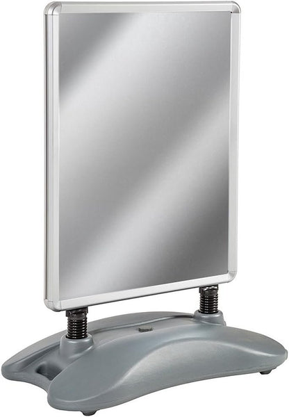 tectake® A1 Advertising Display Stand, Double-Faced, Aluminium Frame Holder, Sturdy Plastic Stand, Fillable, 2 Protective Films Against Weather and Dirt
