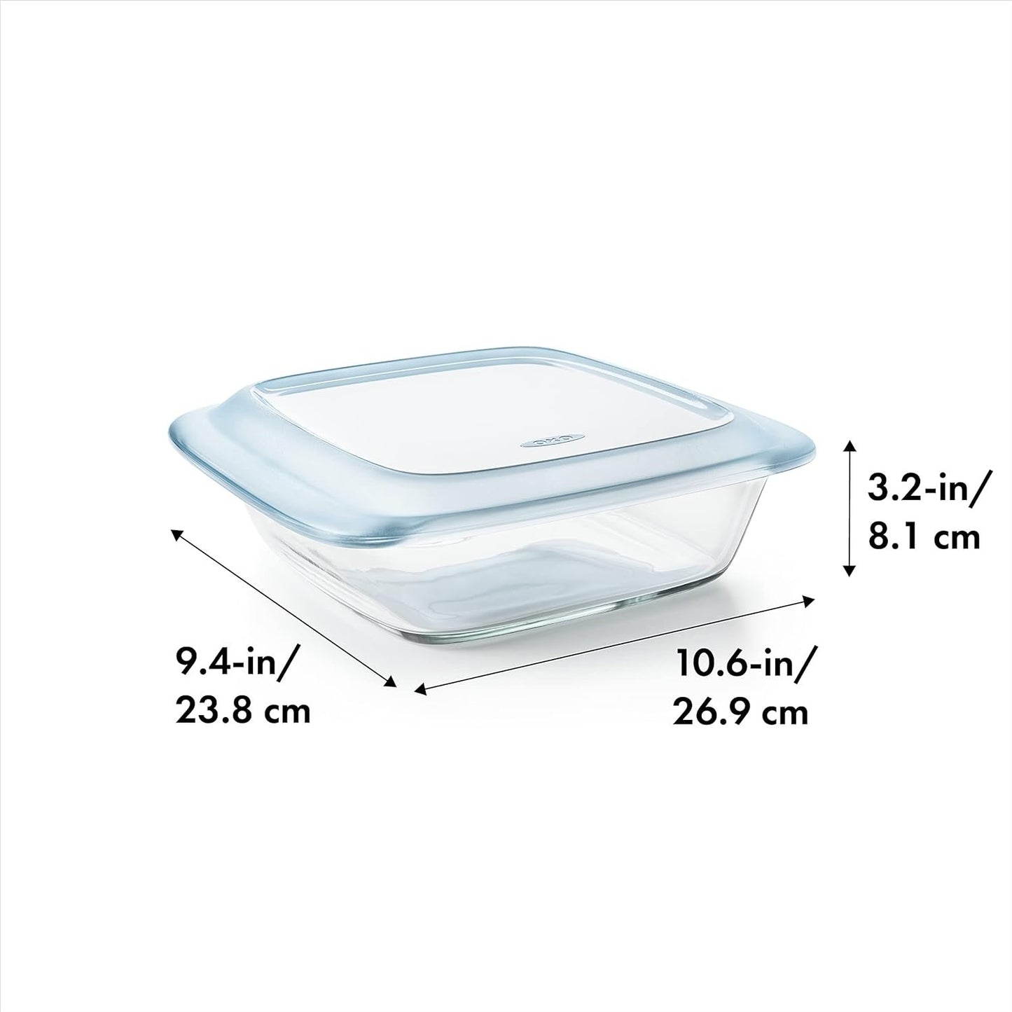 OXO Good Grips Freezer-to-Oven Safe Glass Baking Dish with Lid, 8x8, Clear