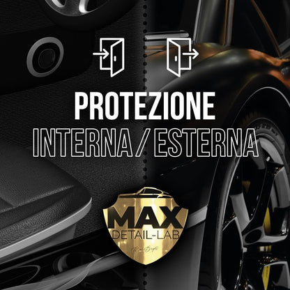 MAX DETAIL-LAB - Detailing Pack - Car Cleaning Kit with Washing Accessories Included, Interior Exterior Products, Shampoo, Rim Cleaner, Seats, Wax, Glasses, Dashboard, Renews Black Rubber Plastics