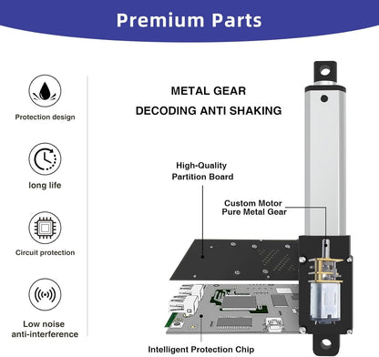 1 Inch 28lbs Mini Stroke 12V Electric Linear Actuator 4mm/sec Linear Motion Actuator with Brackets for Cabinets, Robotics, Home Automation, Window Opener(120N, 25mm)