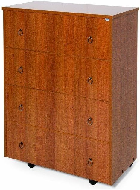WEBMARKETPOINT Folding Orthopaedic Bed Base Cabinet Antique Walnut Colour H.100 x 85 x 36 cm